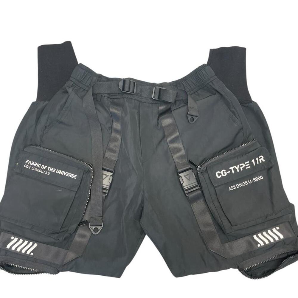 Black future culture cargo pants